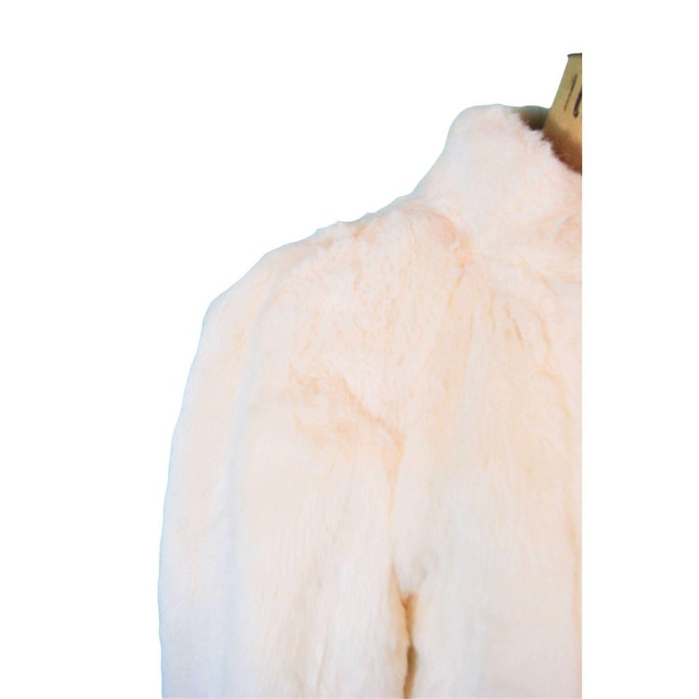 Vintage 1960s Faux Fur Jacket White Rhinestone Buttons Glamorous Evening - Picture 10 of 10